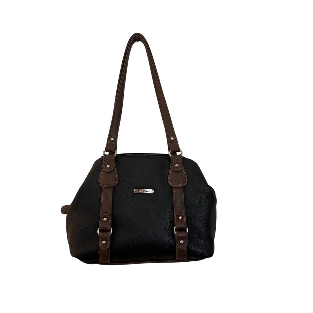 MultiSac Black and Brown Shoulder Bag with Pockets